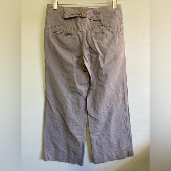 Elevenses Anthropologie Cropped Wide Leg Striped High Waist Pants Blue Size 2 - Picture 6 of 11